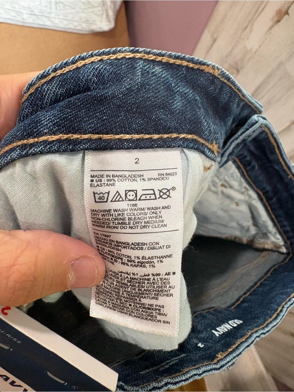 NWT Old Navy High Rise Button Front Denim Mini Skirt Secret Slim Pockets Blue 2 - Picture 5 of 7